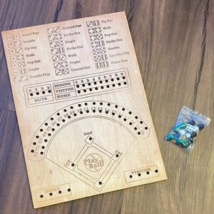 Wooden Play Ball Baseball Scoreboard Game - Natural Wood